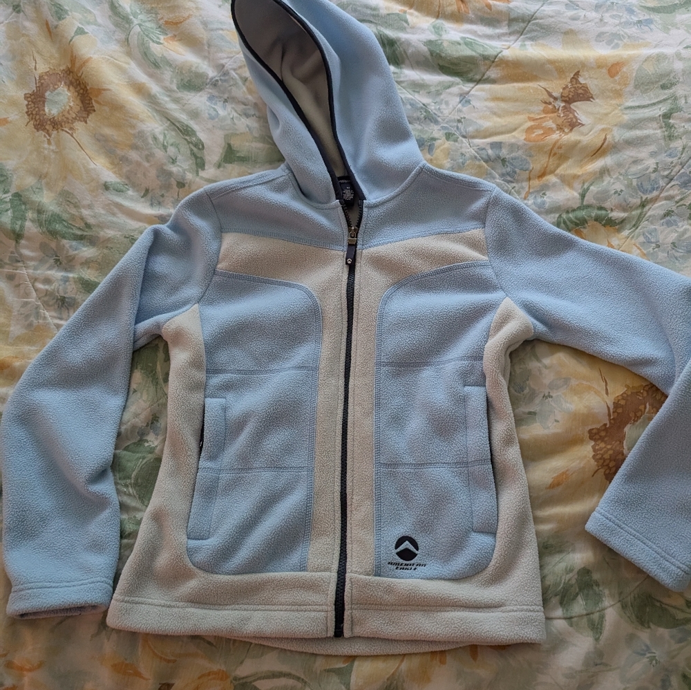 Women's Light Blue Fleece Vintage Hoodie Size Medium